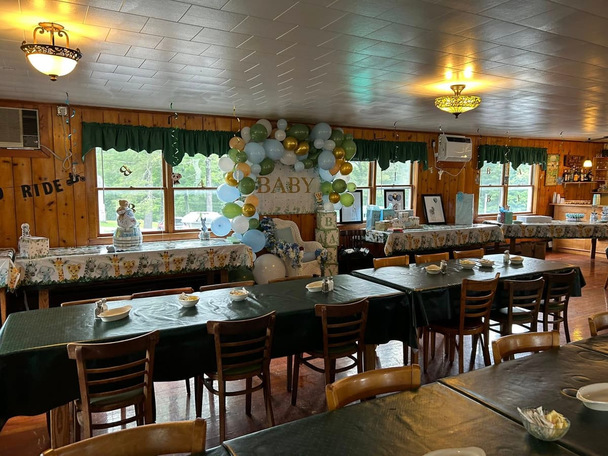 The Tea Room decorated for a baby shower at Gavin's Irish Country Inn