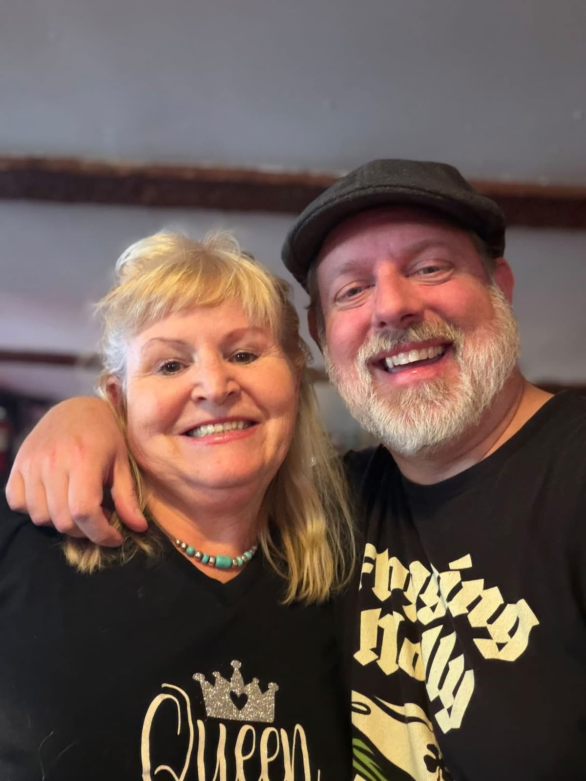 Two friends smiling in Gavin's Pub during Guinness Fest 2026