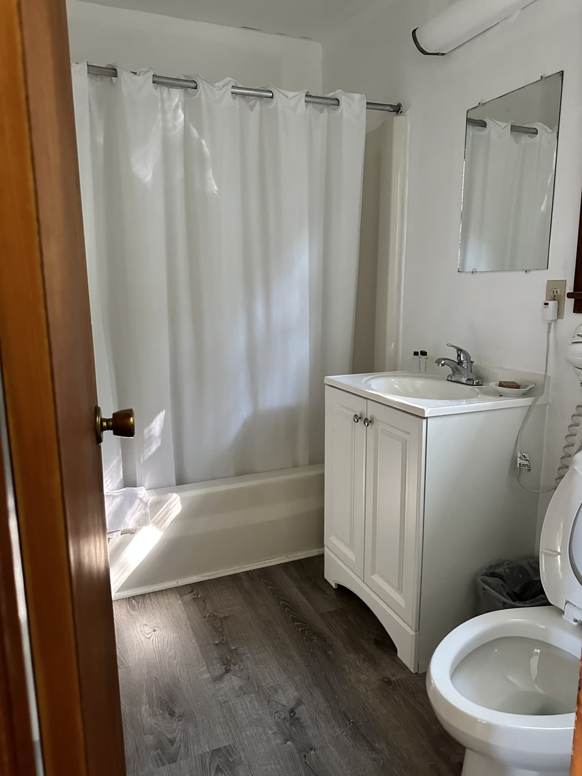 Renovated bathroom in a Deluxe Poolside room