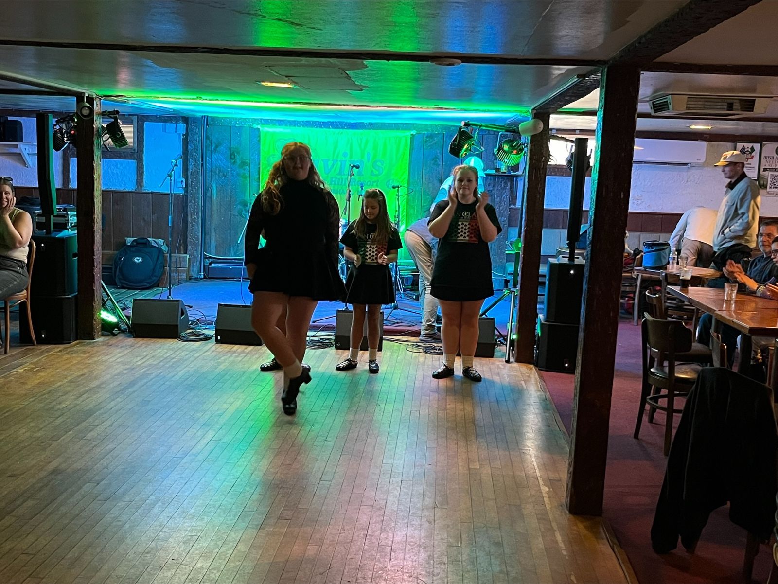 Irish step dancers performing in Gavin's Pub