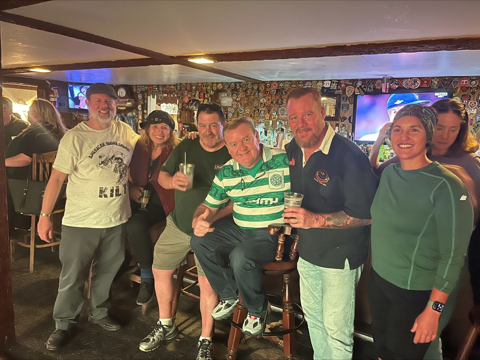 Friends celebrating Guinness Fest in Gavin's Pub, Cornwallville NY