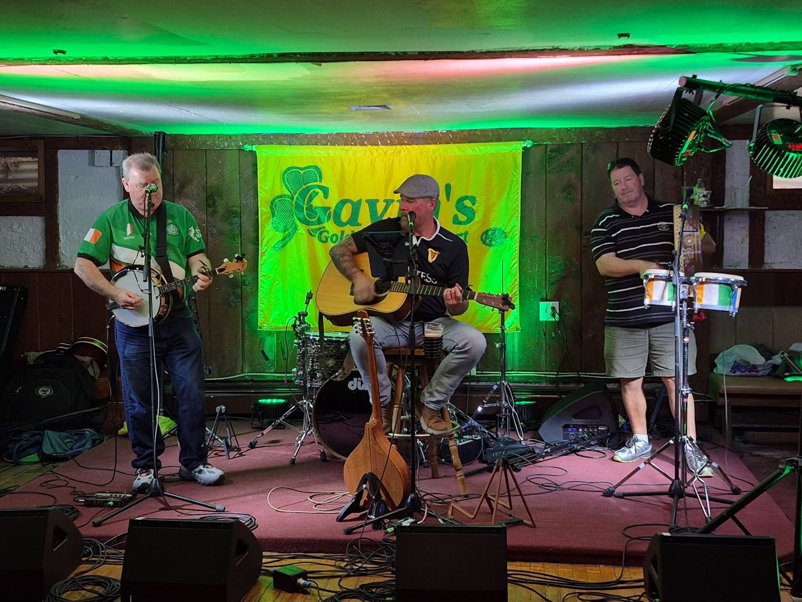 Irish band playing live on stage at Gavin's Pub, Cornwallville NY